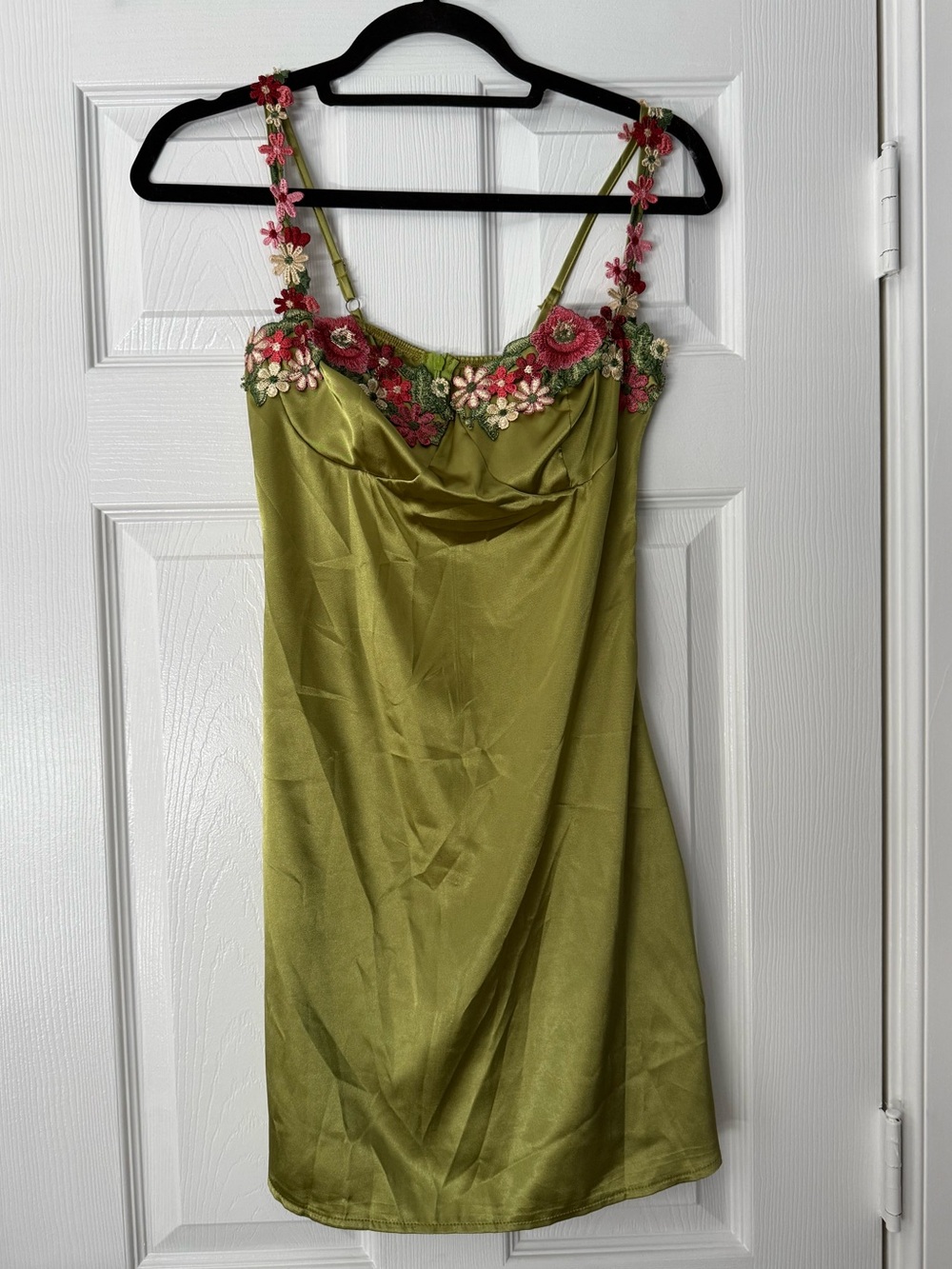 Floral Chartreuse Mini Dress